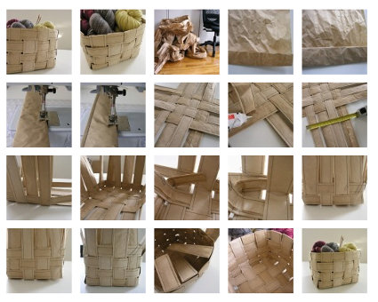 Cesta de papel reciclado