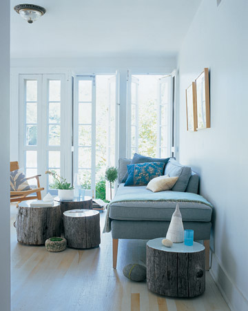 Ideas fáciles de decoración del hogar: troncos como piezas de mobiliario