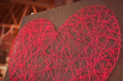 Un corazón para San Valentín Corazón con hilo