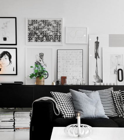 living blanco y negro