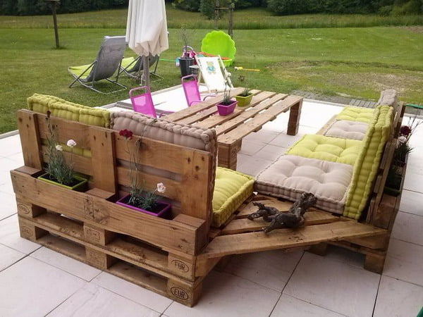 Muebles para exteriores con tarimas de madera