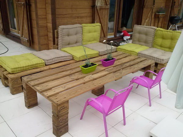 Muebles de exterior hechos con palets de madera