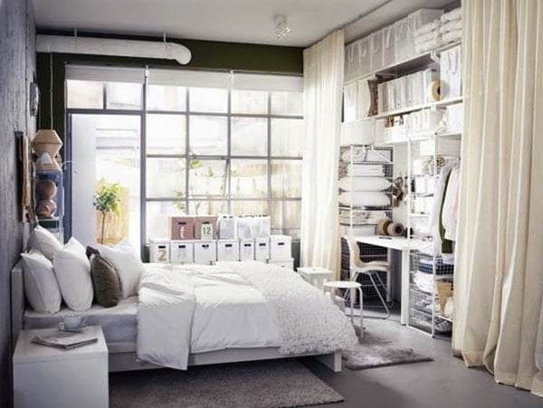 Vestidores con cortinas