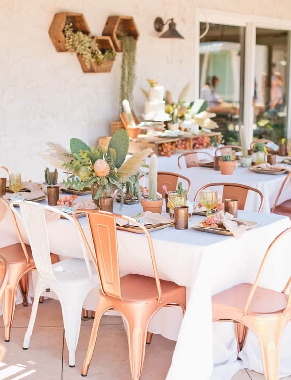 Mesas decoradas con cactus
