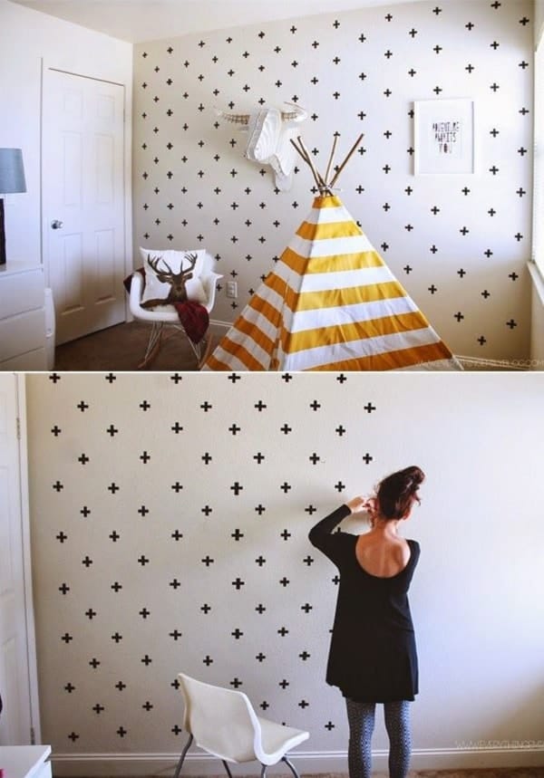 Pared decorada con cintas washi