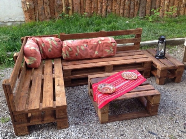 Muebles de jardín hechos con palets de madera