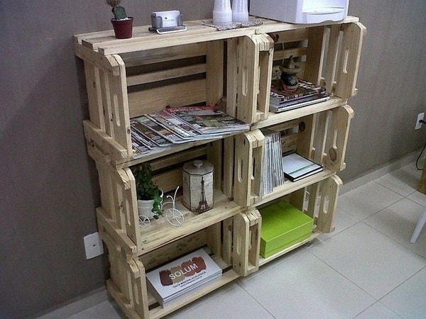 Muebles hechos con cajas de madera