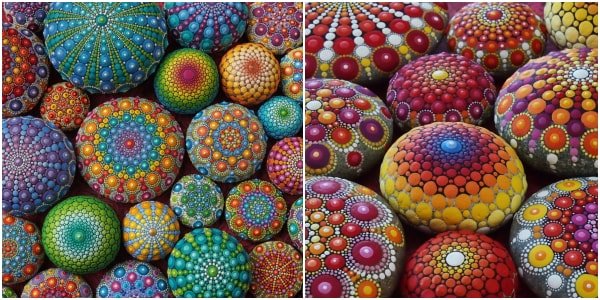 Mandalas pintados en piedras