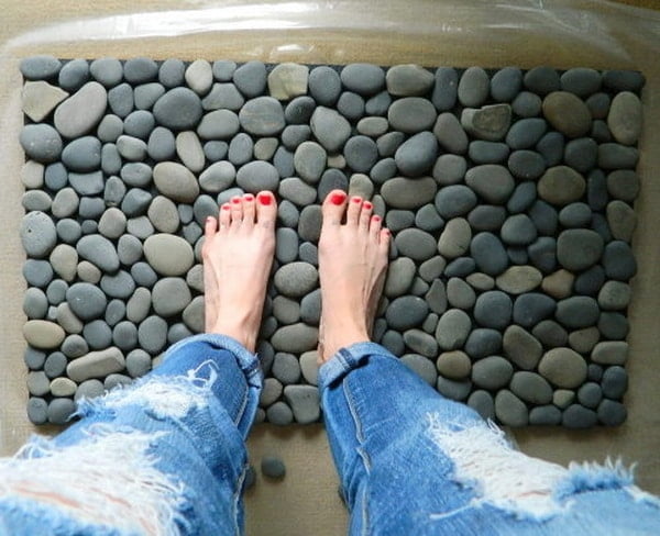 Alfombras hechas con piedras