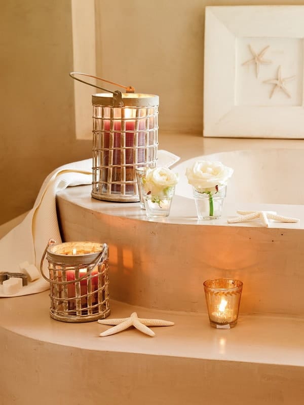 Farolillos artesanales para decorar el baño
