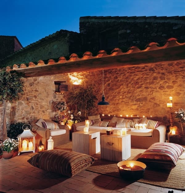 Ideas para decorar terrazas con velas