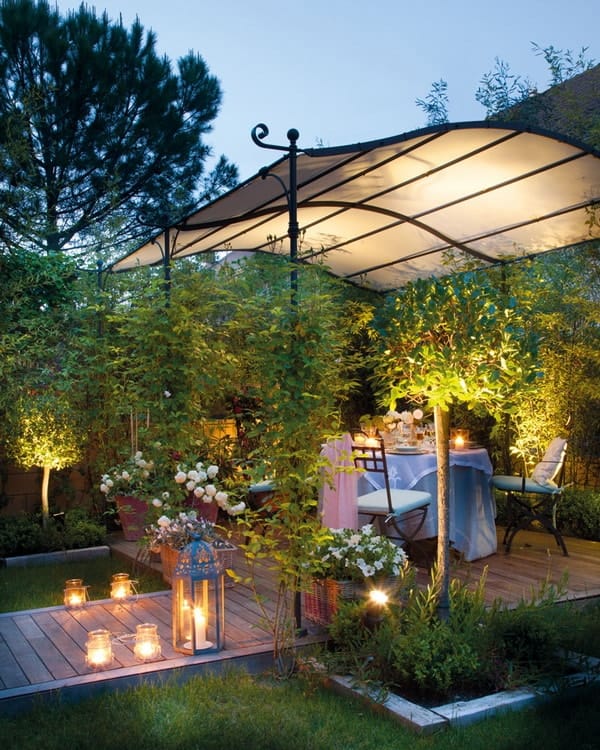 Decoración de jardines con velas