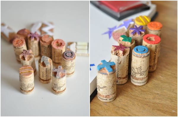 Sellos hechos con corchos de vino