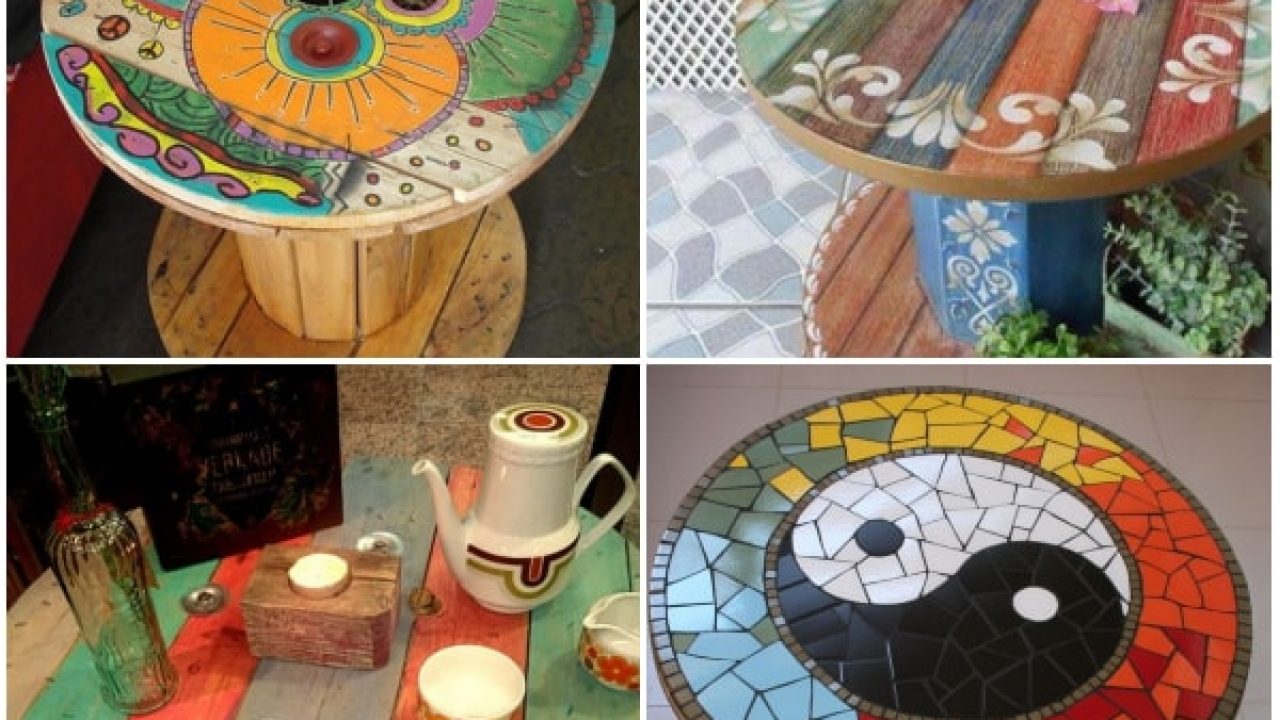 Mesas Hechas Con Bobinas De Cable Recicladas Muebles Diy