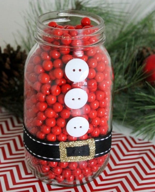 Dulces navideños en tarros de cristal