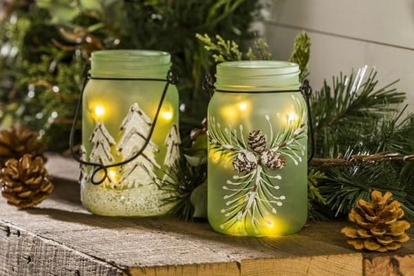 Decoración con tarros para Navidad