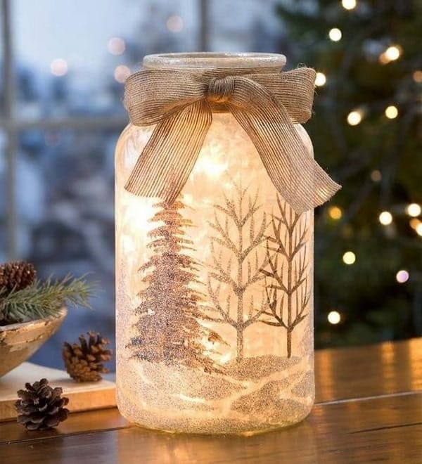 Manualidades navideñas con tarros de cristal