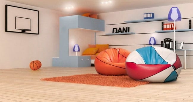 Puffs infantiles con forma de balón
