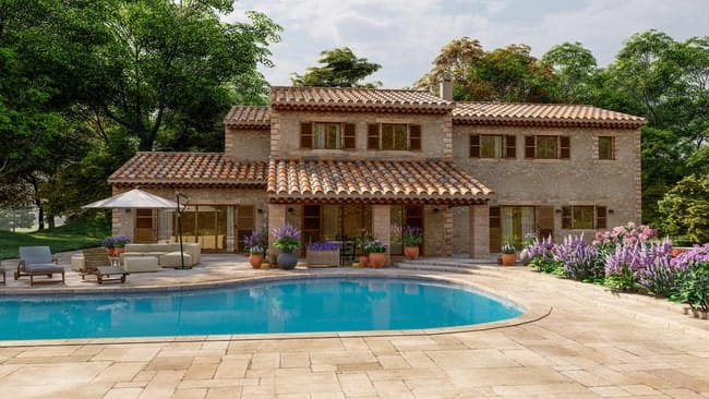 Pavimento impreso para la zona de piscina