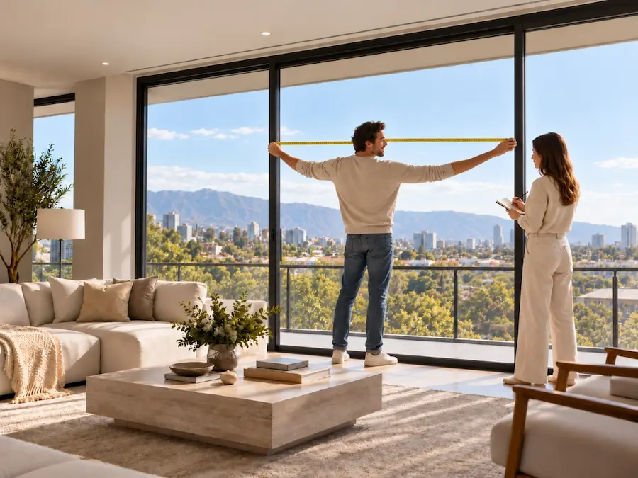 Medir un ventanal para cortinas con riel Cómo medir el ancho de un ventanal para instalar cortinas con riel